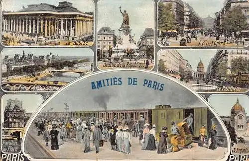 L416 Frankreich Paris 1911 Zug Oper Pantheon Vintage Postkarte
