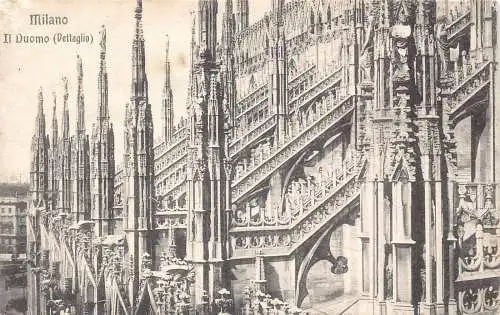 A229 Italien 1909 Milano Mialn Kathedrale Detail Vintage Postkarte