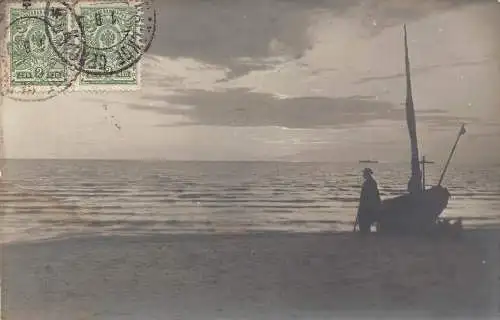 A037 Russland 1910 Segelboot Fischer Ostsee Serie Postkarte