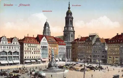 A210 Deutschland Dresden Alter Markt Renner Hotel Gebruder Eberstein Vintage Postkarte
