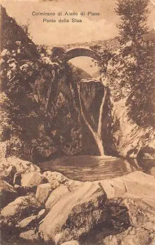 A227 Italien Calmirano di Alano di Piave Ponte della Stua Wasserfall Postkarte