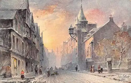 A032 Schottland Canongate Tolebooth Edinburgh Gemälde signiert Oilette Postkarte