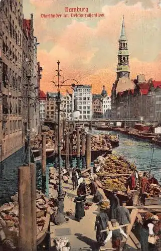A026 Deutschland Hamburg Deichstraßenflotte Vierländer Bootstransport Postkarte