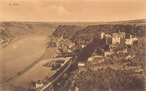 A026 Deutschland St Goar River Zitadelle Vintage Postkarte