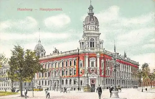 A026 Deutschland Hamburg Hauptpost Vintage Postkarte
