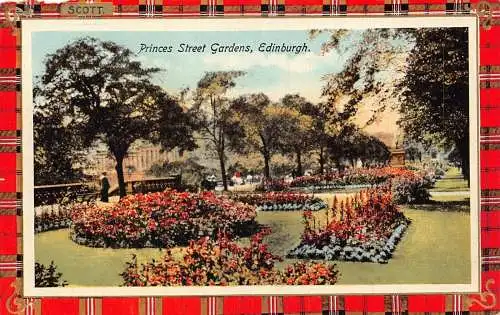 A031 Schottland Prinzessin Straßengärten Edinburgh Tartan Scott Postkarte