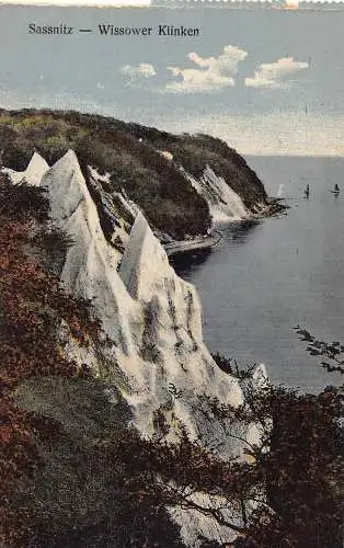 L088 Deutschland Sassnitz Wissower Klinken Klippen Meer Vintage Postkarte