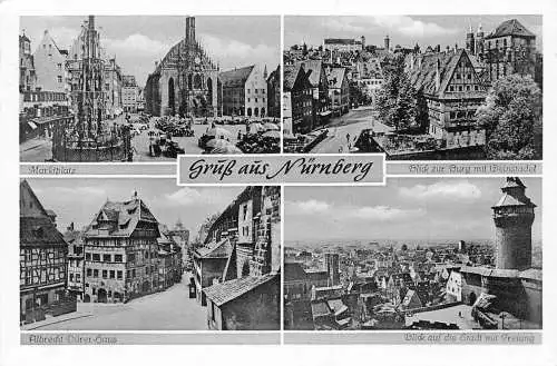 L087 Deutschland 1955 Gruss aus Nürnberg Architektur Vintage Postkarte
