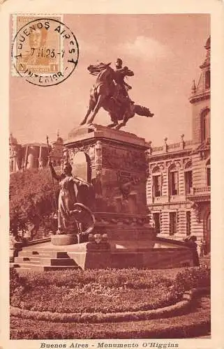 L127 Argentinien 1923 Buenos Aires Monumento O'Higgins Statue Vintage Postkarte