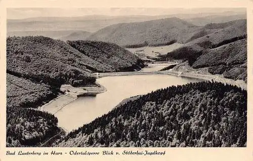 L087 Deutschland Bad Lauterberg im Harz Odertalsperre Blick See Vintage Postkarte