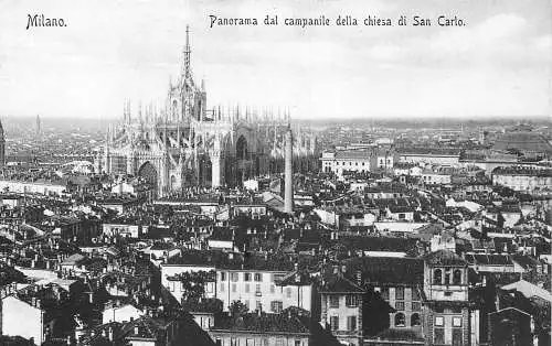 A039 Italien Milano Panorama dal Campanile della chiesa di San Carlo Postkarte