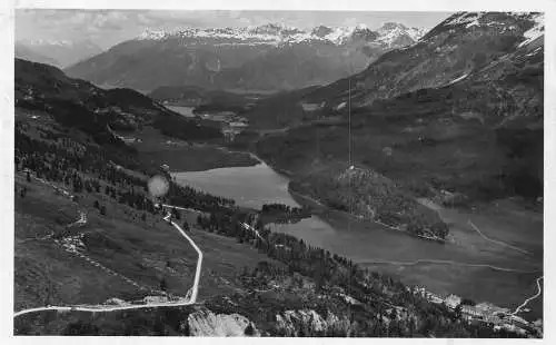 A040 Schweiz Ansichtsformular Julienpass Auf das Oberengadin Vintage Postkarte