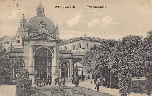 L262 Deutschland 1911 WIESBADEN Kochbrunnen Vintage Postkarte