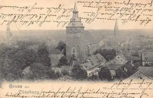 L262 Deutschland 1901 Gruss aus Lüneburg Vintage Postkarte