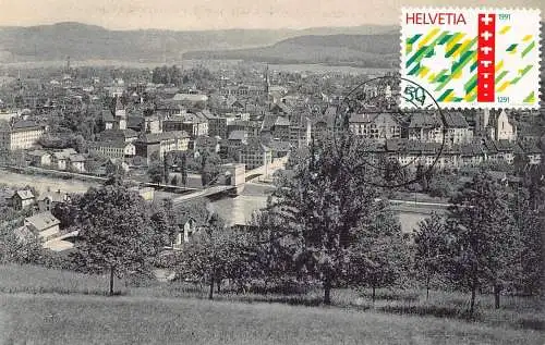 L298 Schweiz Aarau Panoramablick Vintage Postkarte.