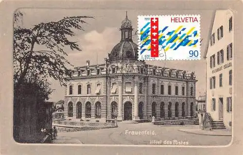 L299 Schweiz Frauenfeld Hotel des Postes Chocolat Suchard Werbepostkarte