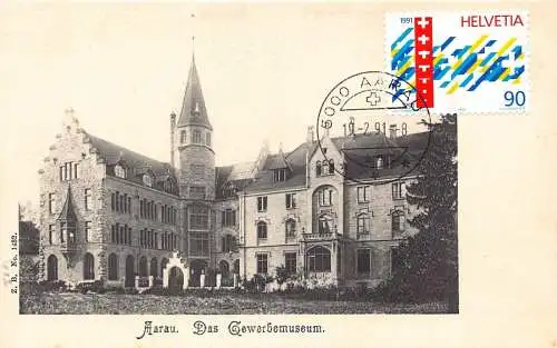 L298 Schweiz Aarau Das Gewerbemuseum Museum Vintage Postkarte