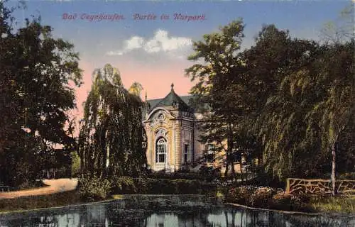 Deutschland Bad Oeynhausen Partie im Kurpark Park Vintage Postkarte