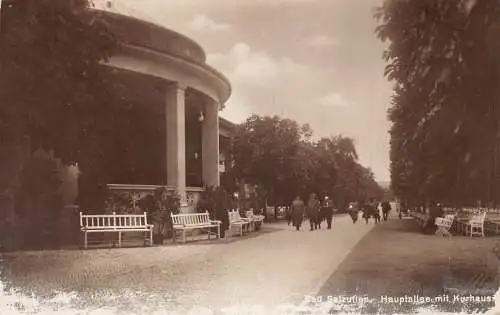 Deutschland Bad Salzuflen Hauptallee Kurhaus RPPC Vintage Postkarte