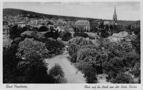 Deutschland Bad Nauheim Blick auf die Stadt von Kath Kirche Kirche Vintage Postkarte