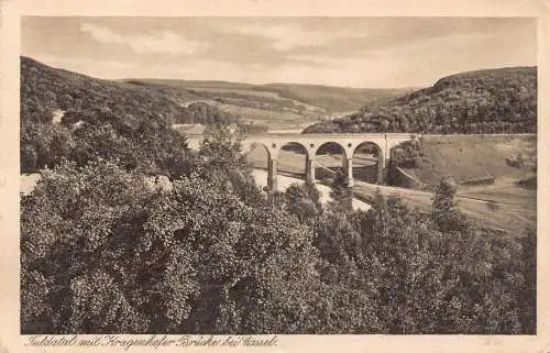Deutschland Fuldatal mit Kragenhofer Brücke Vintage Postkarte
