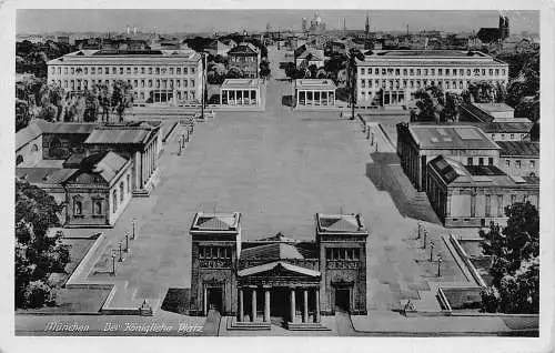 Deutschland München Königlicher Platz Vintage Postkarte