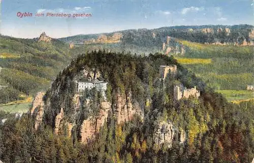 Deutschland 1927 Oybin vom Pferdeberg gesehen alte Postkarte