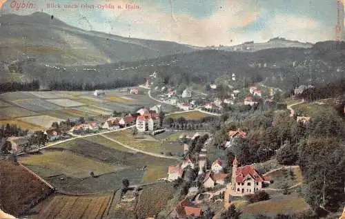 Deutschland Oybin Blick Nach Ober Oybin Hain Gesamtansicht Vintage Postkarte