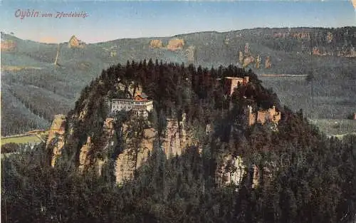 Deutschland Oybin vom Pferdeberg Berg Vintage Postkarte