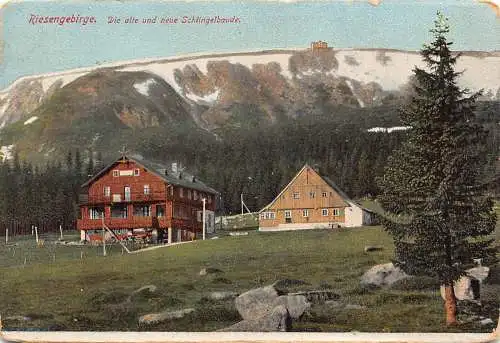 Polen Riesengebirge Alte und Neue Schlingelbaude Postkarte