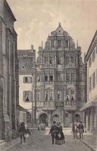 Deutschland 1923 Heidelberg Hotel und Restaurant Zum Ritter Vintage Postkarte