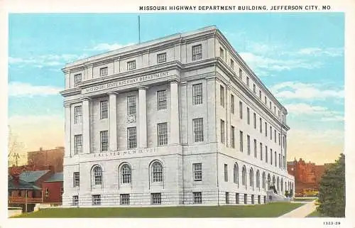 A987 US Missouri Highway Department Gebäude Jefferson City Vintage Postkarte