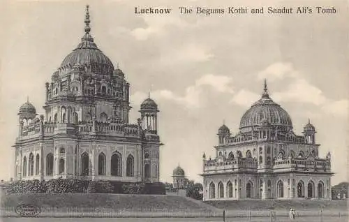 A997 Indien Lucknow Die Begums Kothi und Saadut Alis Grab Vintage Postkarte
