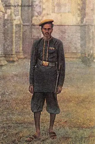 A994 Indien Job Typ Bombay Polizist Ureinwohner Ethno Vintage Postkarte