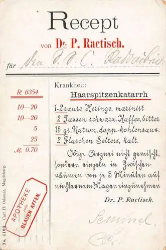 Apothekenbeleg Apotheke 1916 deutsche alte Postkarte