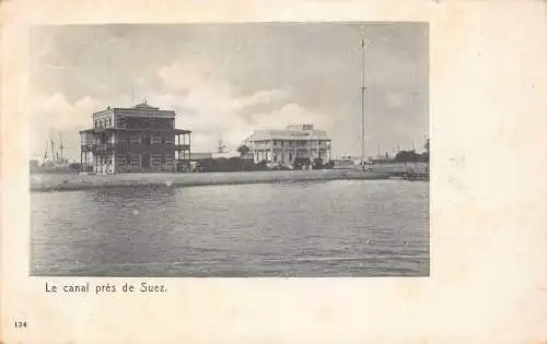 A992 Ägypten La Canal pres de Suezkanal Vintage Postkarte