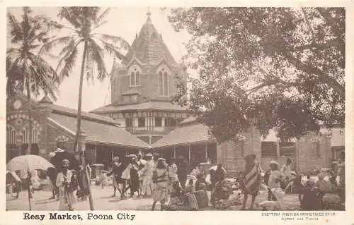 A998 Indien Reay Markt Poona Stadt Ureinwohner Vintage Postkarte