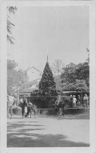 A996 Indien Jabalpur Stadtbrunnen Esel RPPC Vintage Postkarte