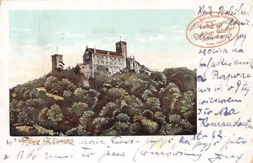 Deutschland 1904 Wartburg bei Schloss Eisenach Vintage Postkarte
