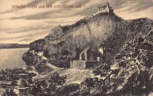 Deutschland gezeichnetes Schloss Istein vor der Zerstoerung Schloss Vintage Postkarte