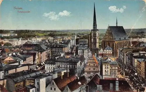 Polen 1916 Neiße Neyse Gesamtansicht 1. Weltkrieg Feldpostkarte
