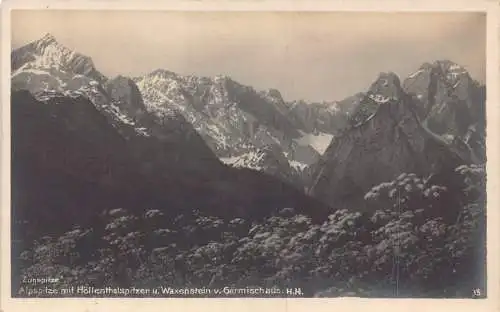 Deutschland Zugspitze Alpspitze Höellenthalspitzen Waxenstein Garmisch Postkarte