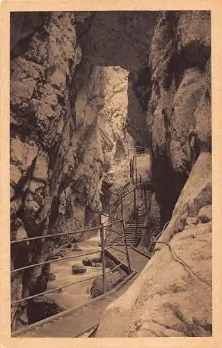 A216 Deutschland Höhlentalklamm Höhle Treppe Weg Fluss Vintage Postkarte