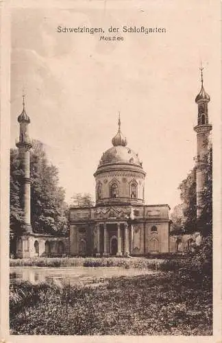 A216 Deutschland Schwetzingen Schlossgarten Moschee Vintage Postkarte
