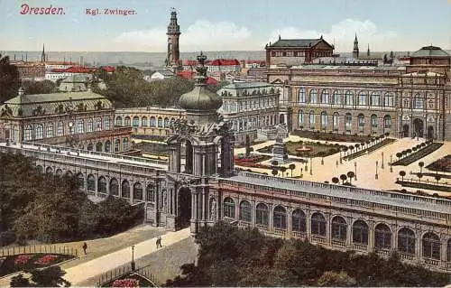 A210 Deutschland Dresden Kgl Zwinger Vintage Postkarte