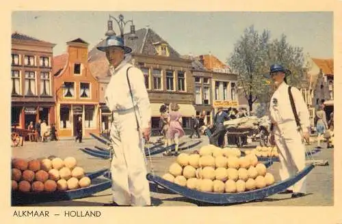 A204 Niederlande Alkmaar Käse Verkäufer Handelsmarkt Postkarte