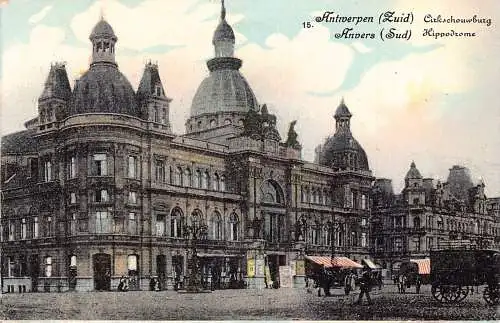 A199 Belgien Anvers Antwerpen Hippodrom Kutsche Vintage Postkarte