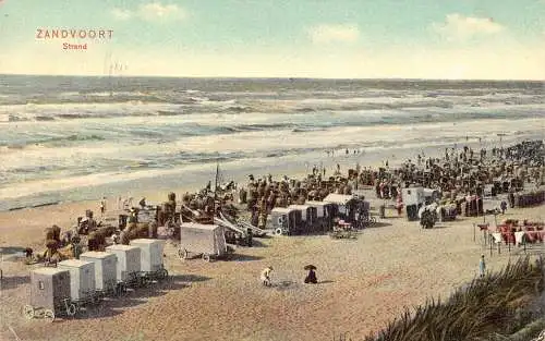 A203 Niederlande 1912 Zandvoort Strandwagen Wäscherei Vintage Postkarte