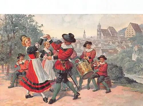A203 Ethno 1916 Traditionelle Kostüme Schwaben Deutschland Tanz 1. Weltkrieg Feld Postkarte