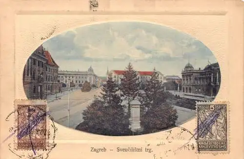 L148 Kroatien 1920 Zagreb geprägte alte Postkarte